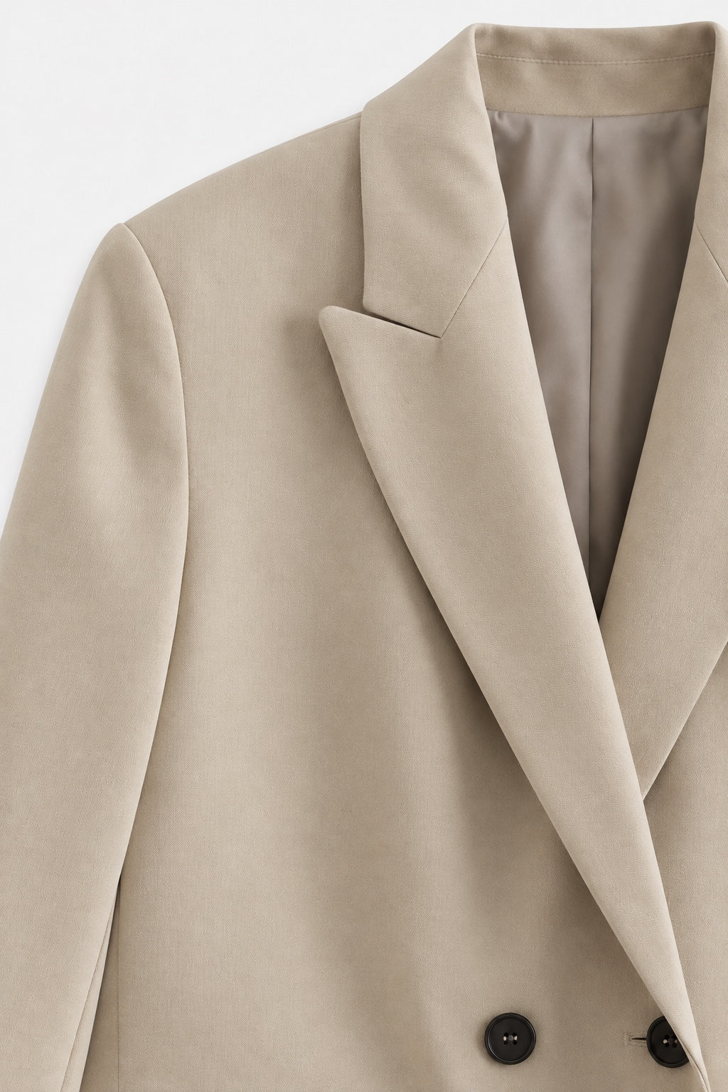 Blazer Croisé Oversize — Beige — détail