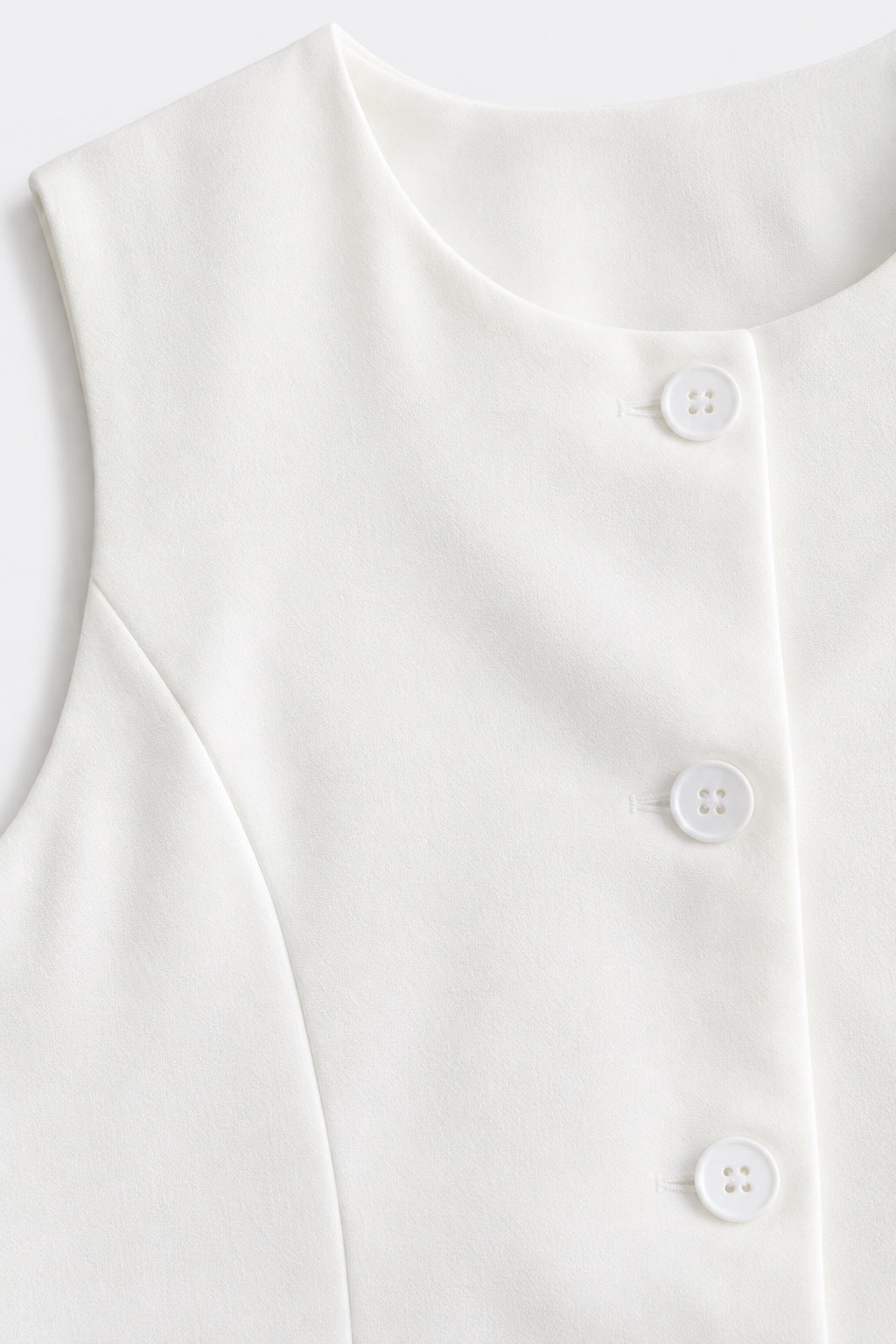 Gilet de Costume Boutonné — Blanc — détail