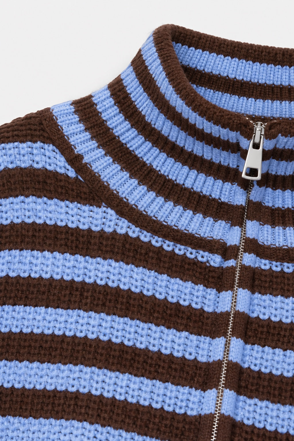 Gilet Zippé Rayé — Bleu — détail