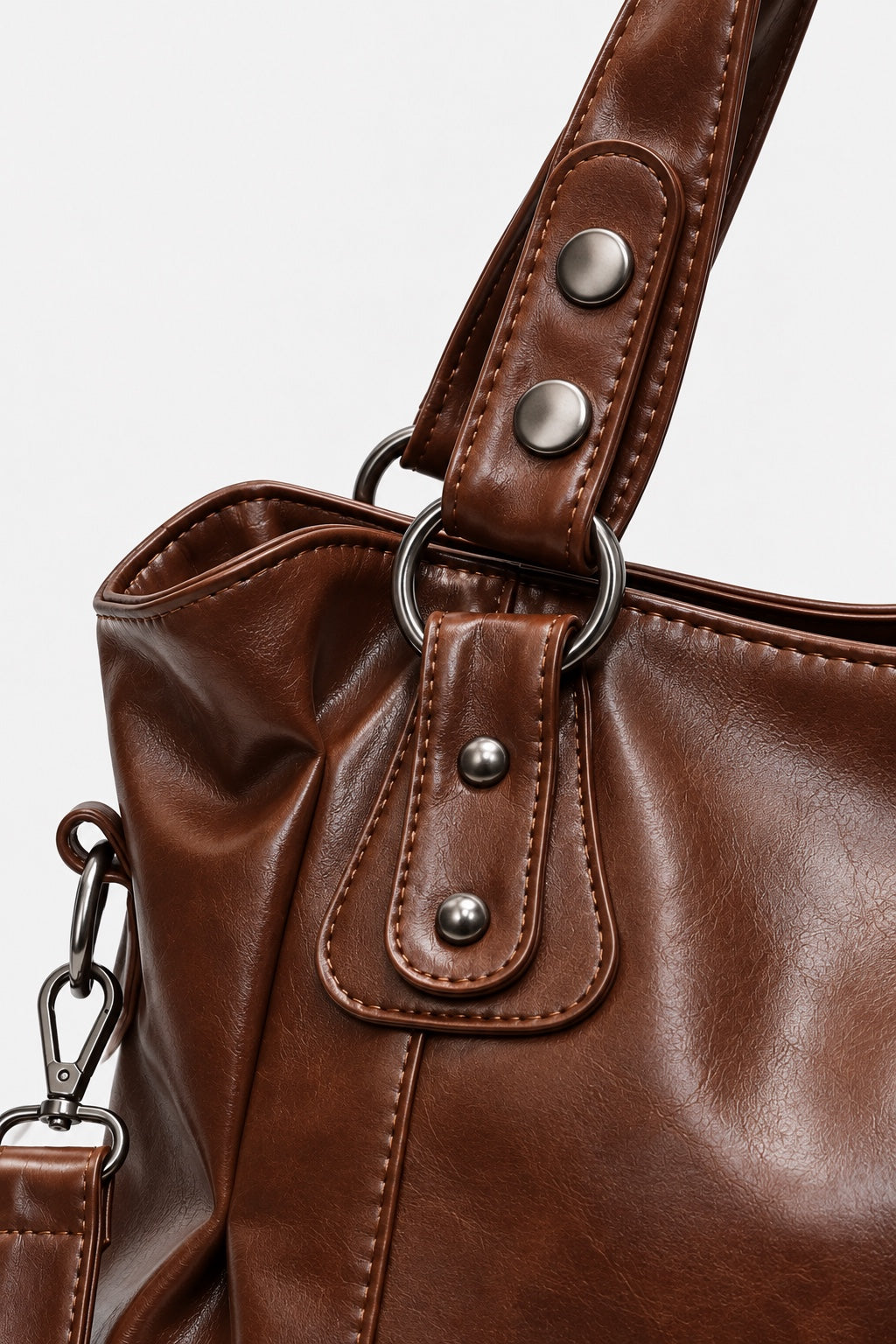 Sac Porté Épaule Souple — Marron — détail