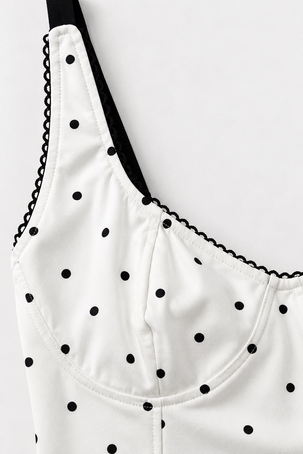 Body à Pois Dos Nu — Blanc à pois — détail