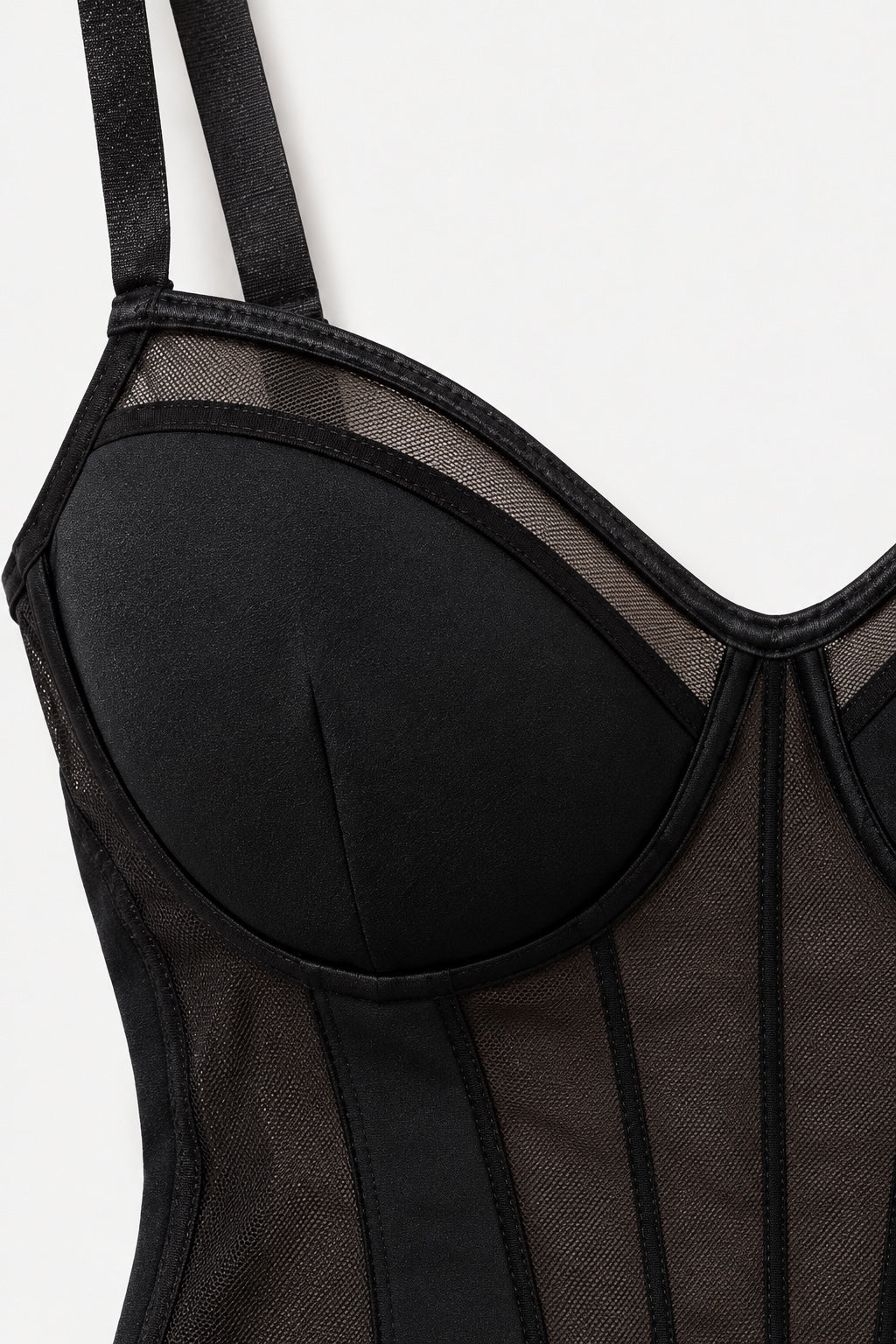 Body Bustier Voile — Noir — détail