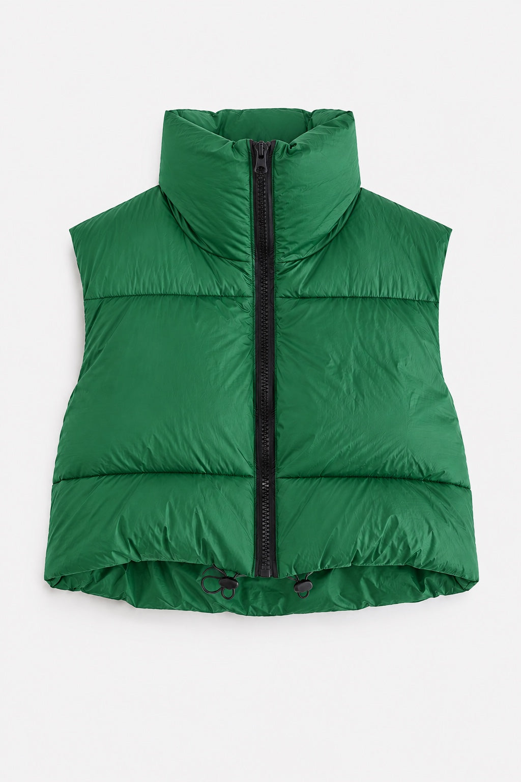 Gilet Matelassé Col Montant — Vert olive — produit