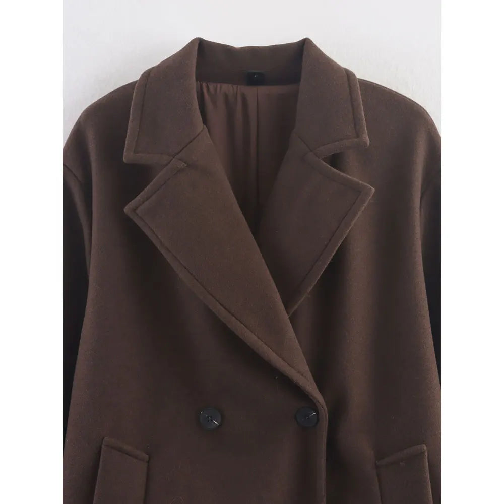 Manteau en Laine Col Cranté