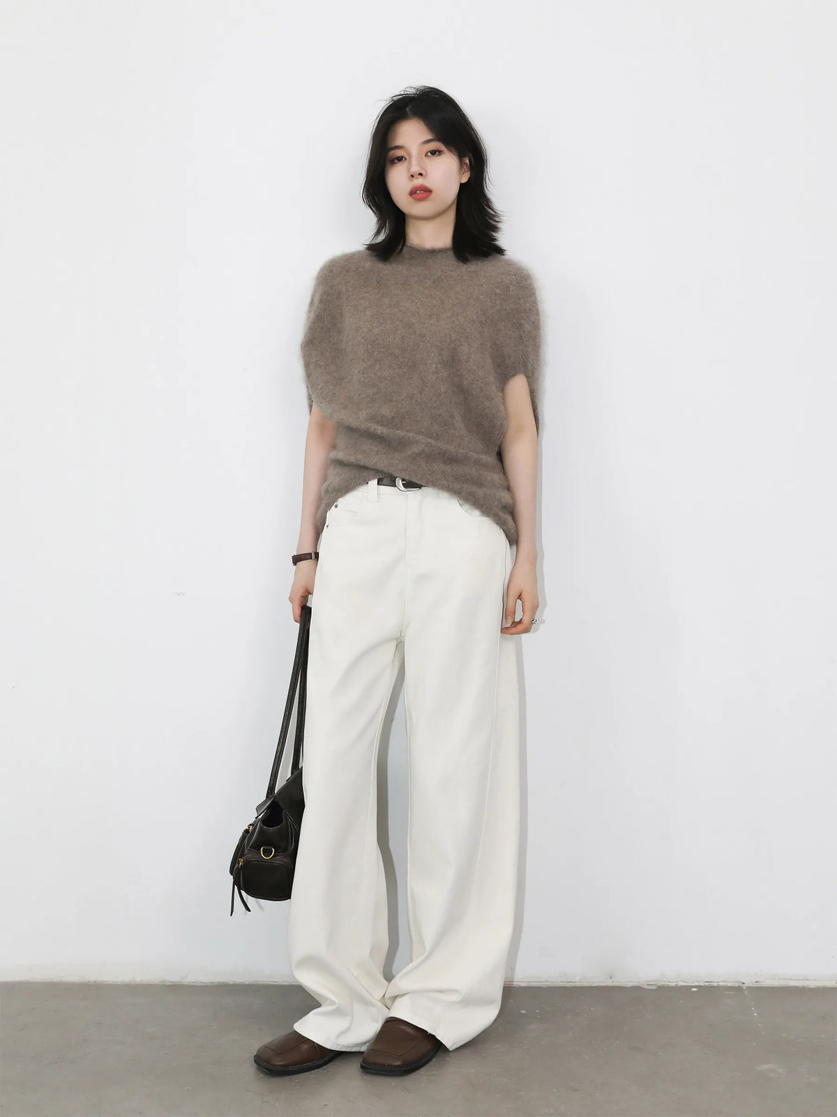 Pull Sans Manches Col Roulé