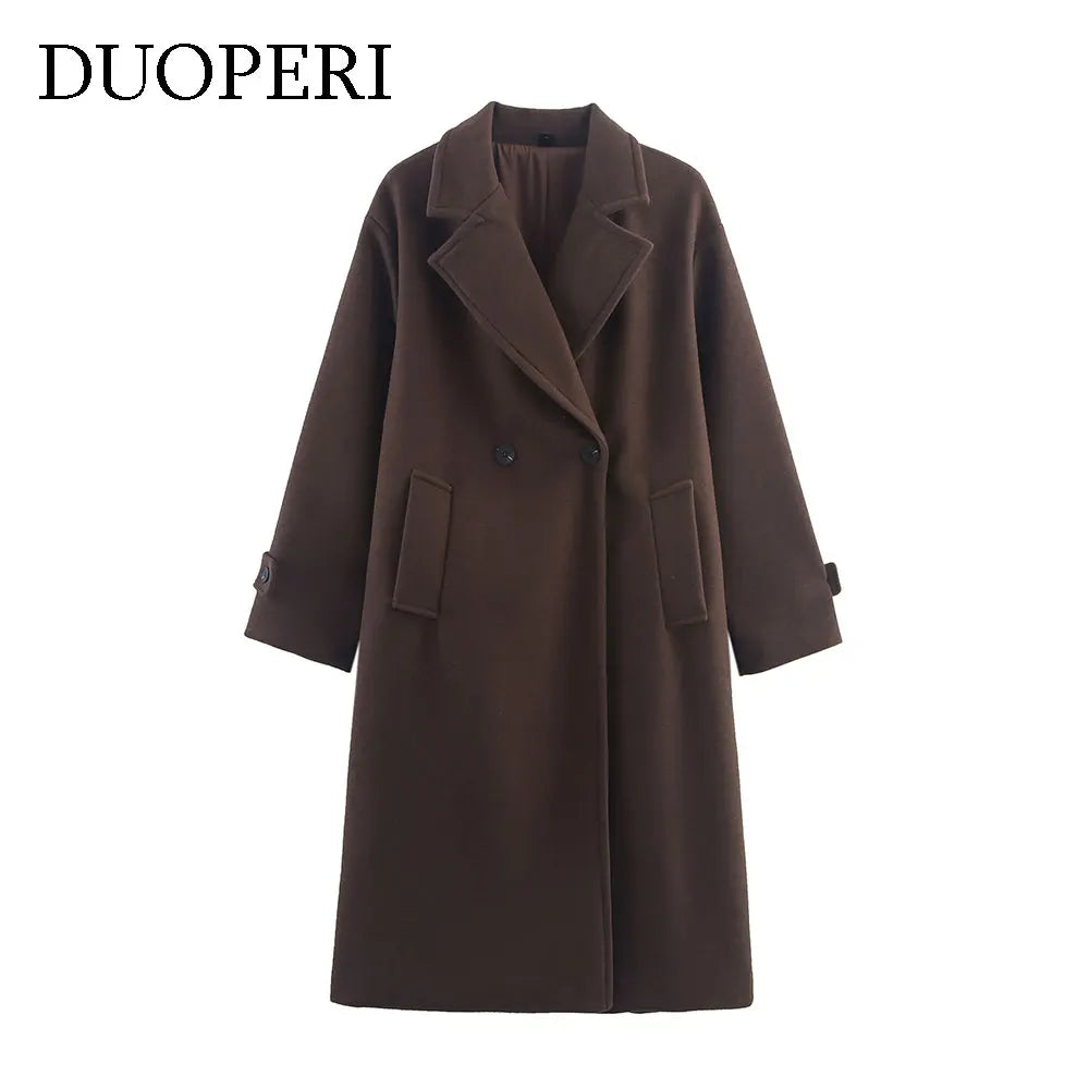 Manteau en Laine Col Cranté