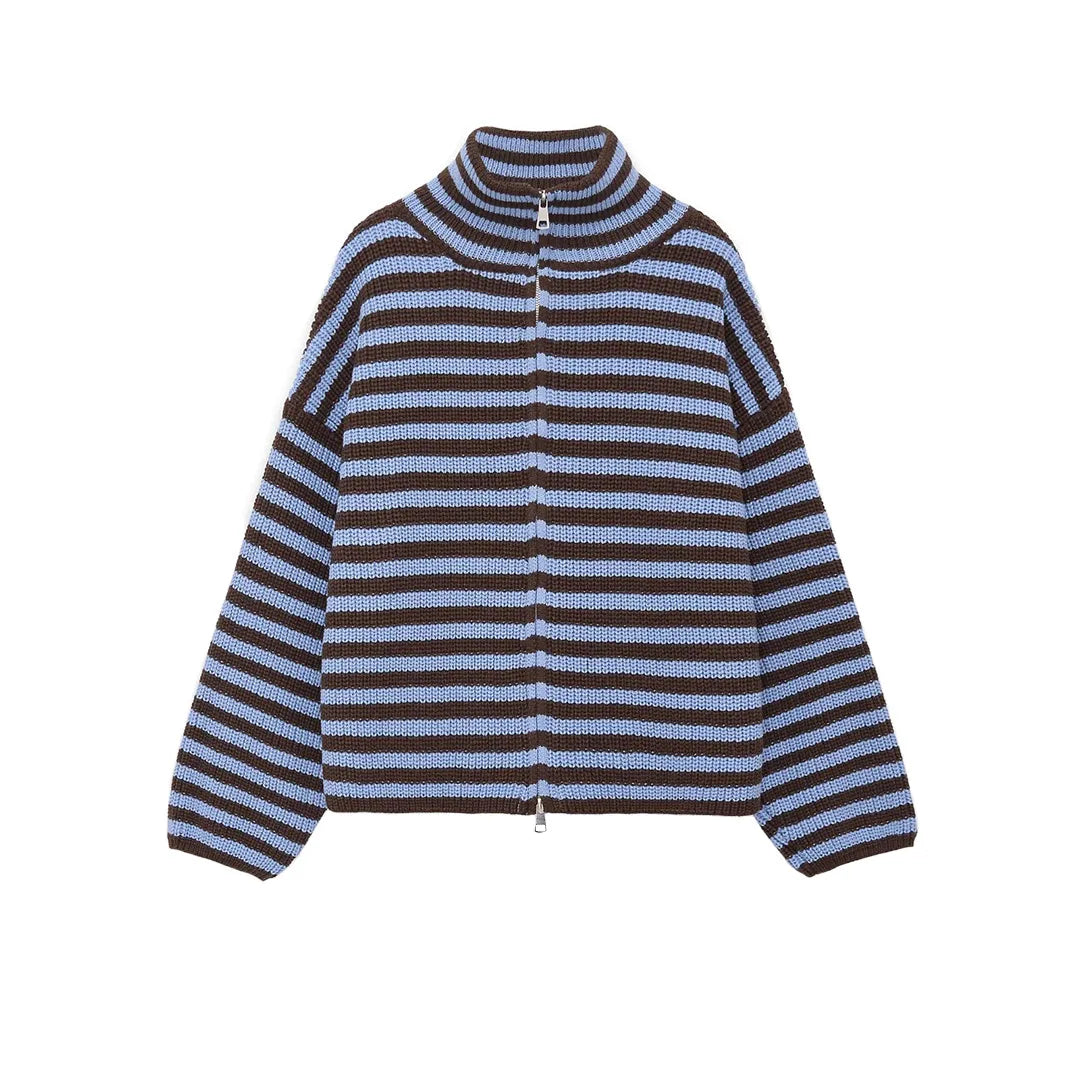 Gilet Zippé Rayé