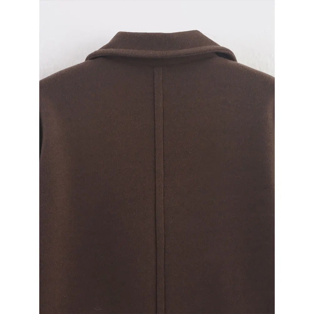 Manteau en Laine Col Cranté