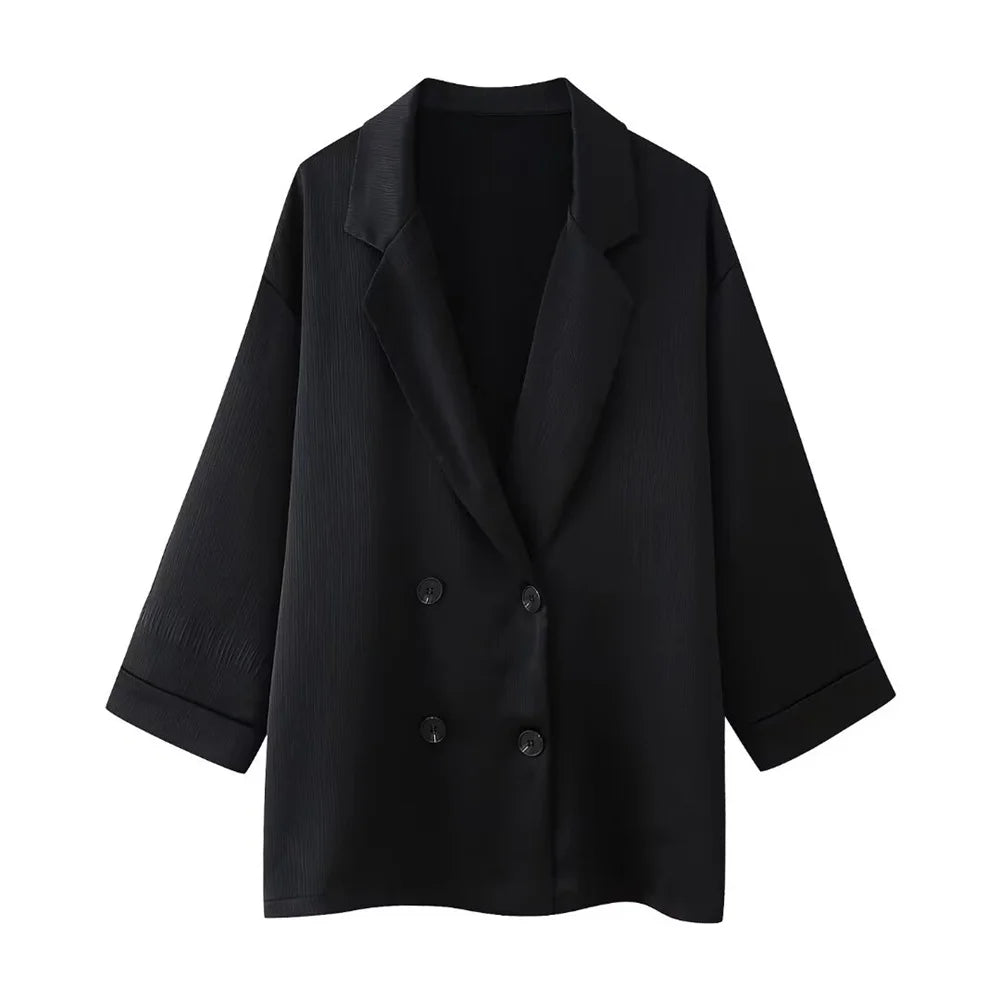 Tailleur Croisé Effet Froissé