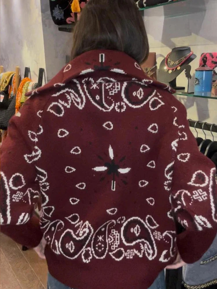 Gilet Zippé Jacquard Col Montant