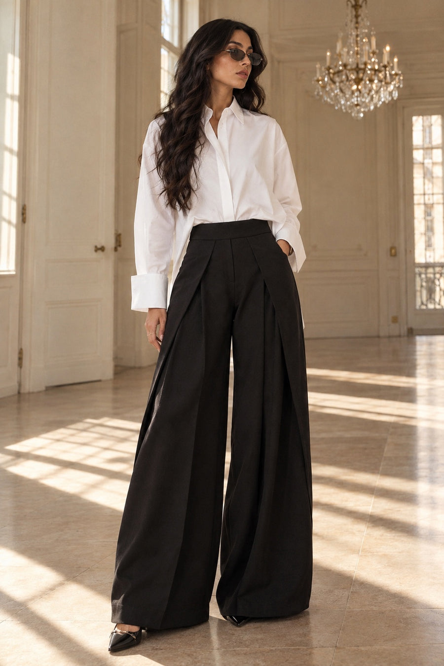 Pantalon de Tailleur Large