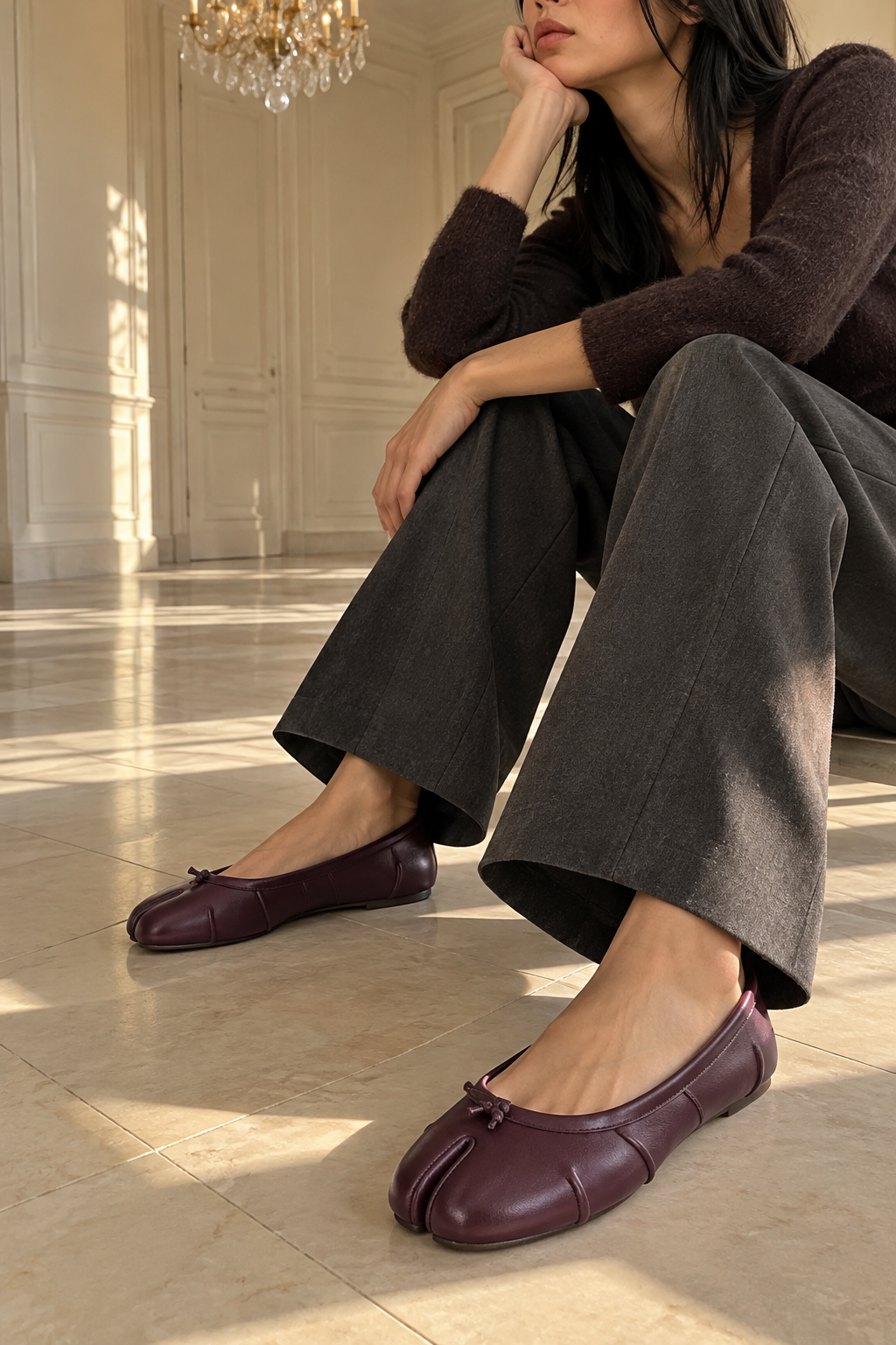 Ballerines Tabi Plissées
