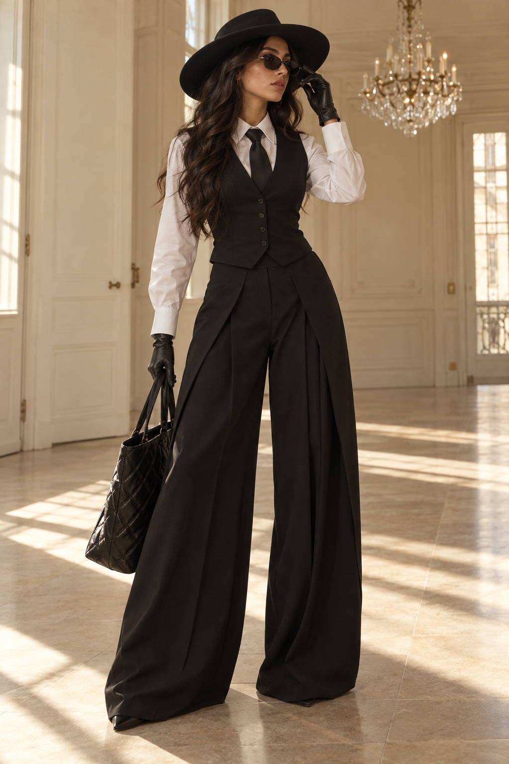 Pantalon de Tailleur Large