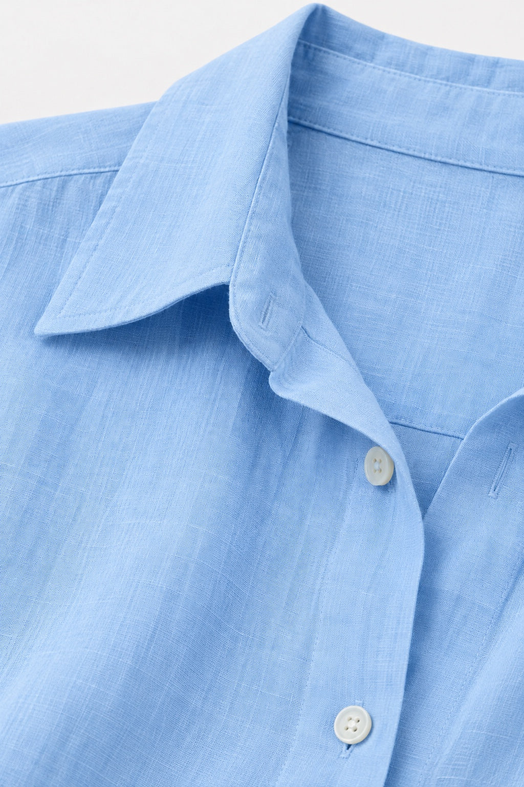Chemise Oversize en Coton — Bleu ciel — détail