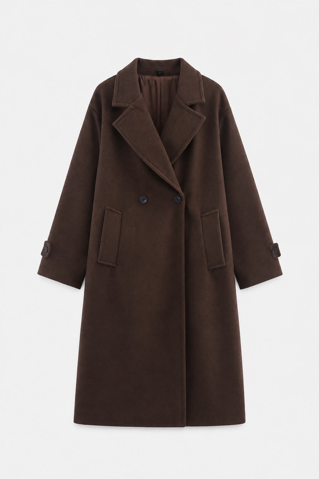 Manteau en Laine Col Cranté — Marron — produit