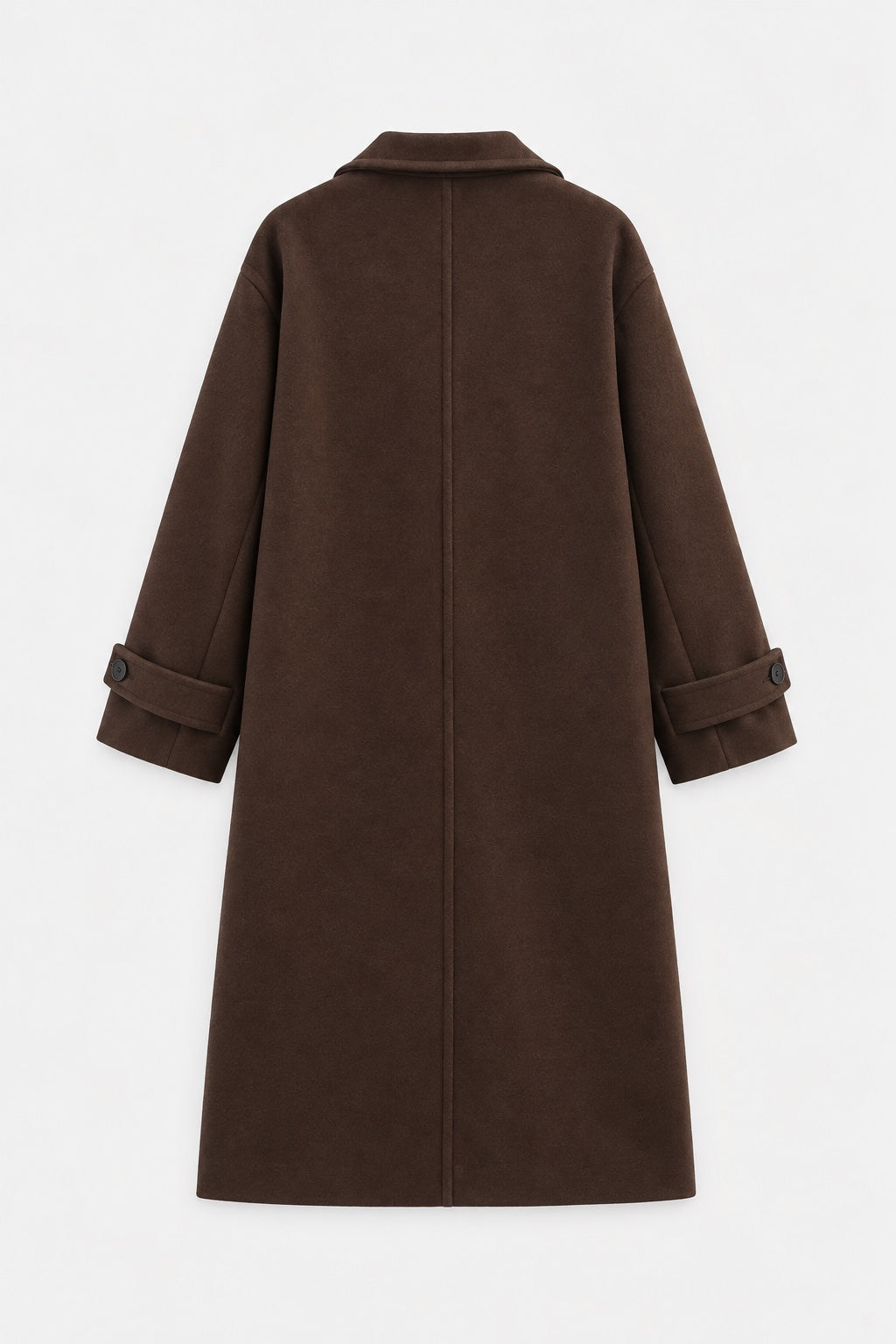 Manteau en Laine Col Cranté — Marron — produit dos