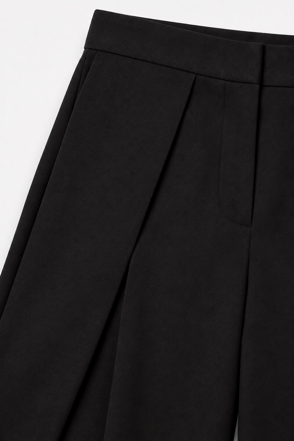 Pantalon de Tailleur Large — Noir — détail