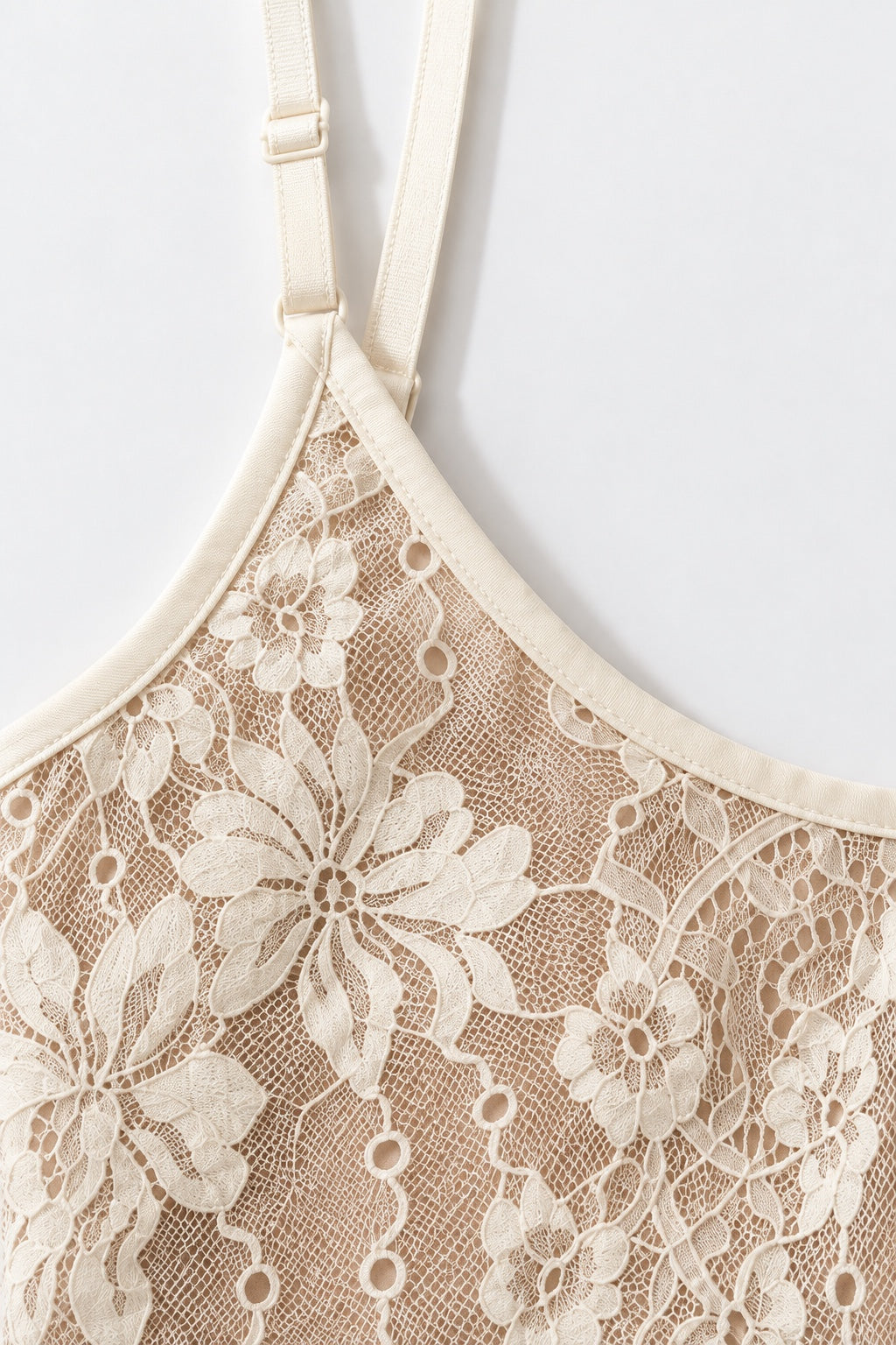 Body Dentelle Florale — Ivoire — détail