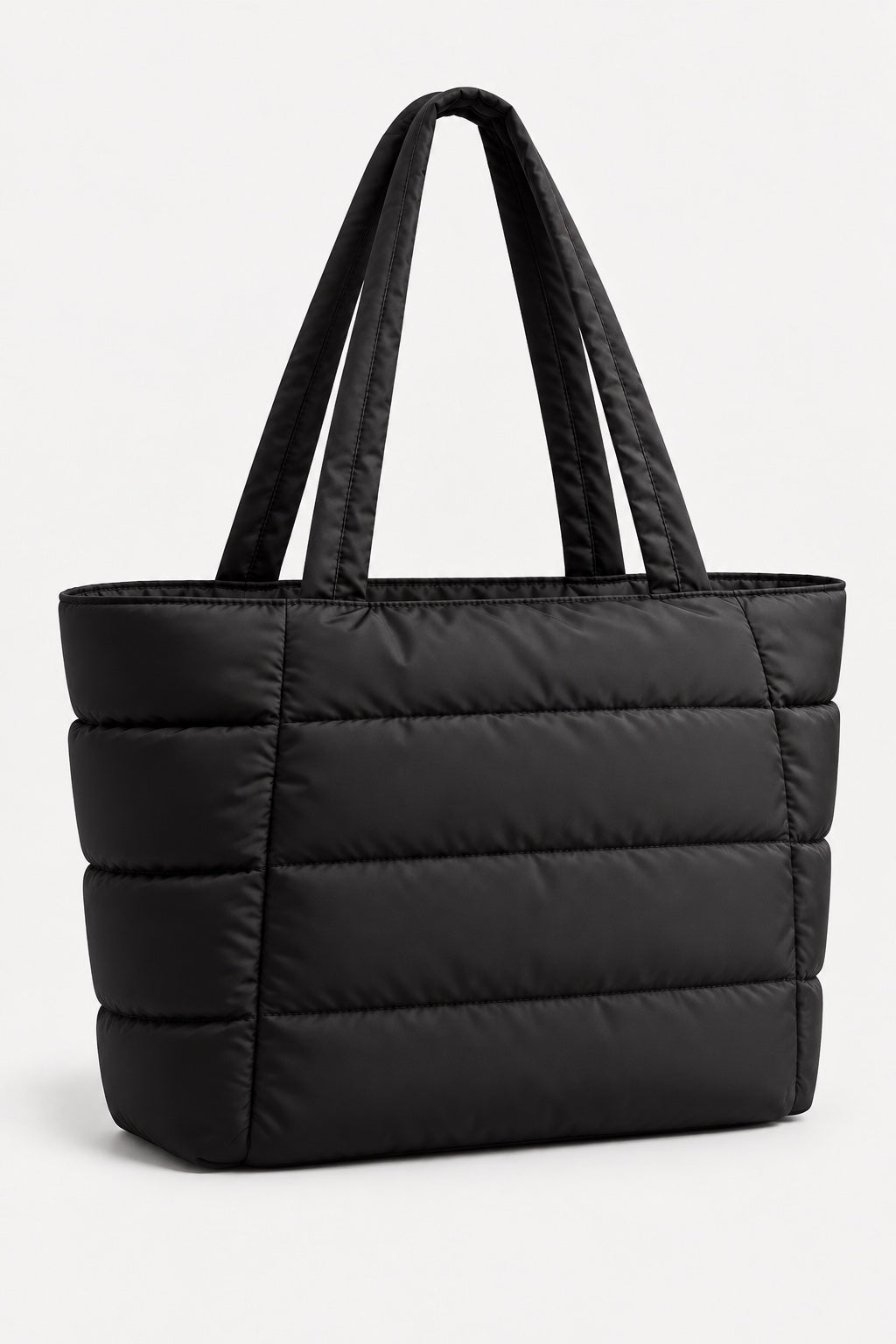 Cabas Matelassé Zippé — Noir — produit dos