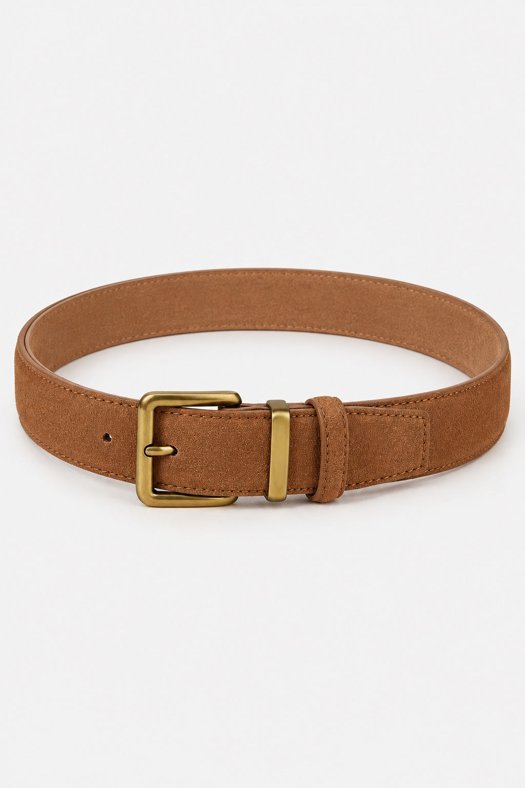 Ceinture en Daim Boucle Dorée — Café — produit