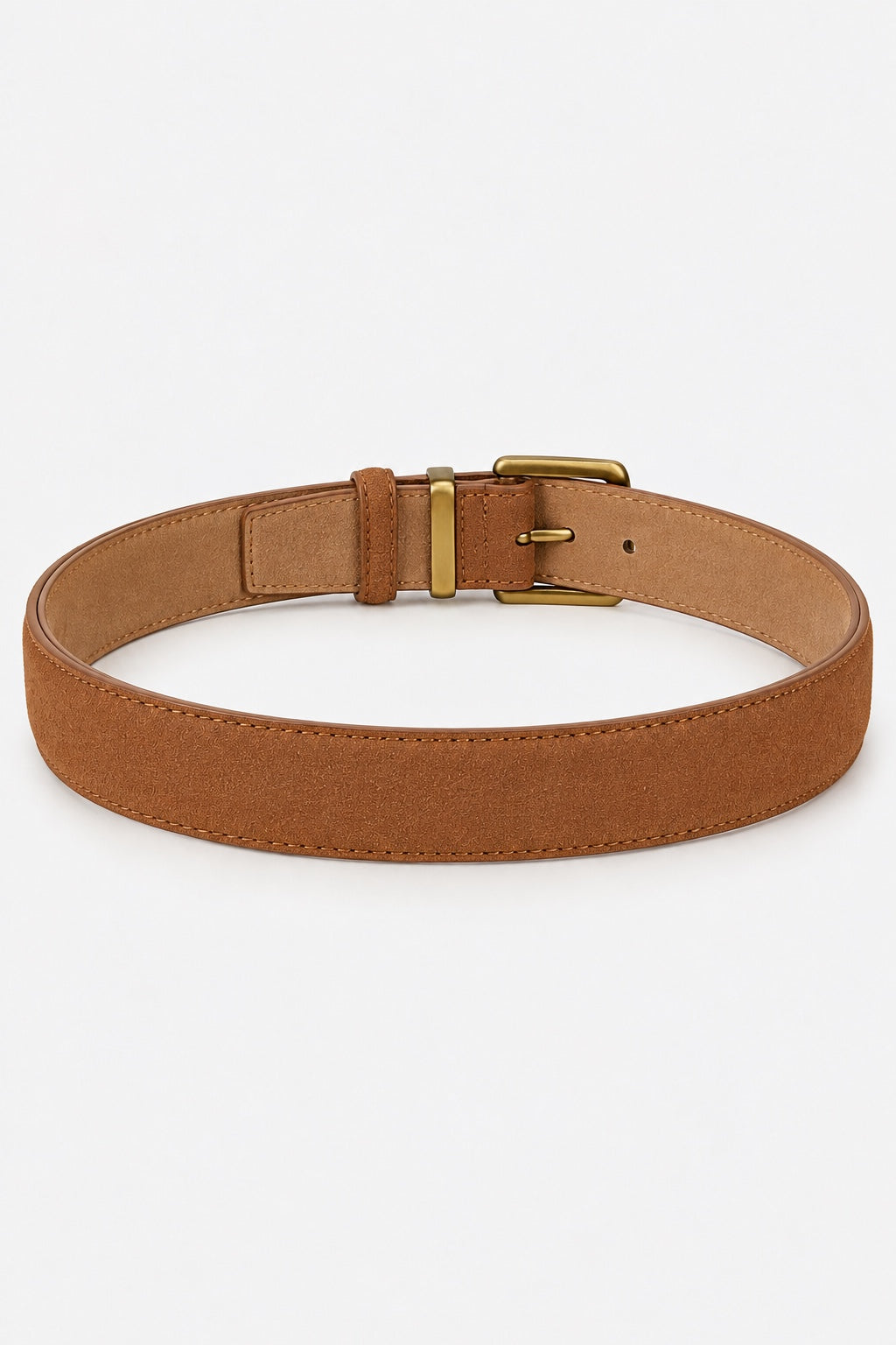 Ceinture en Daim Boucle Dorée — Café — produit dos