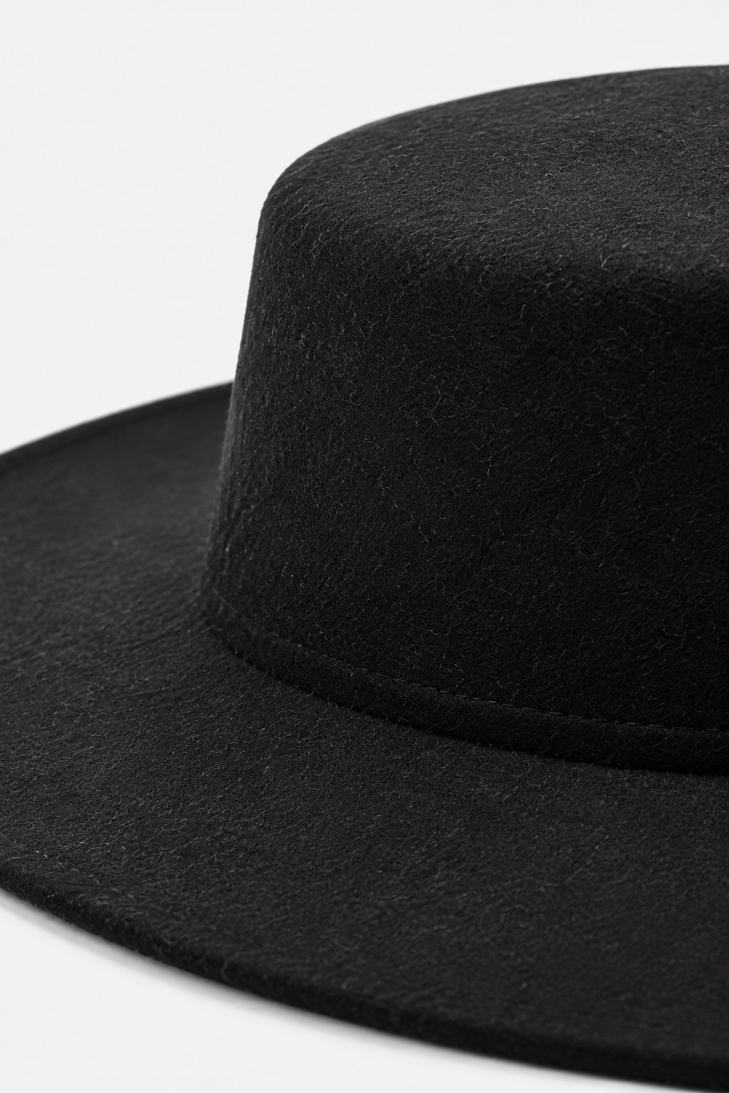 Chapeau Large Bord en Feutre — Noir — détail