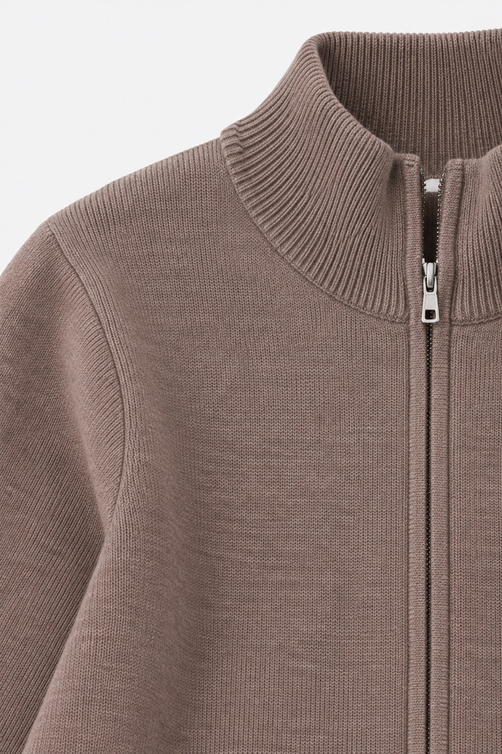 Ensemble Maille Zippé — Café au lait — détail