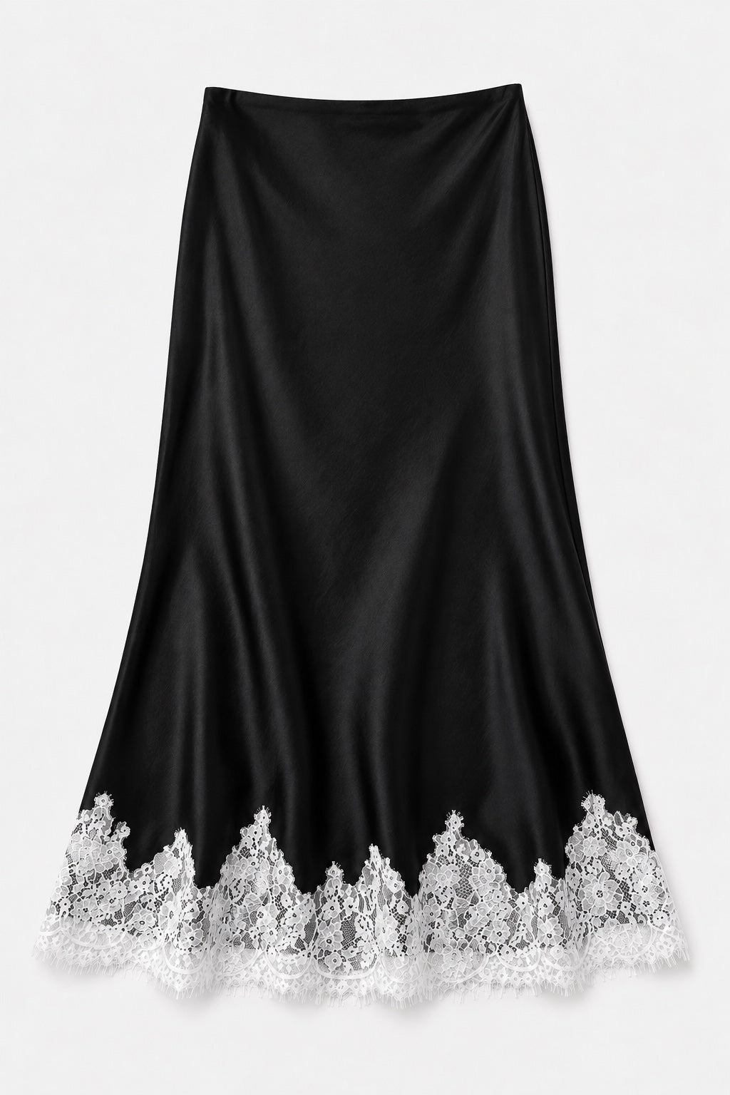Jupe Sirène Satin et Dentelle — Noir — produit dos