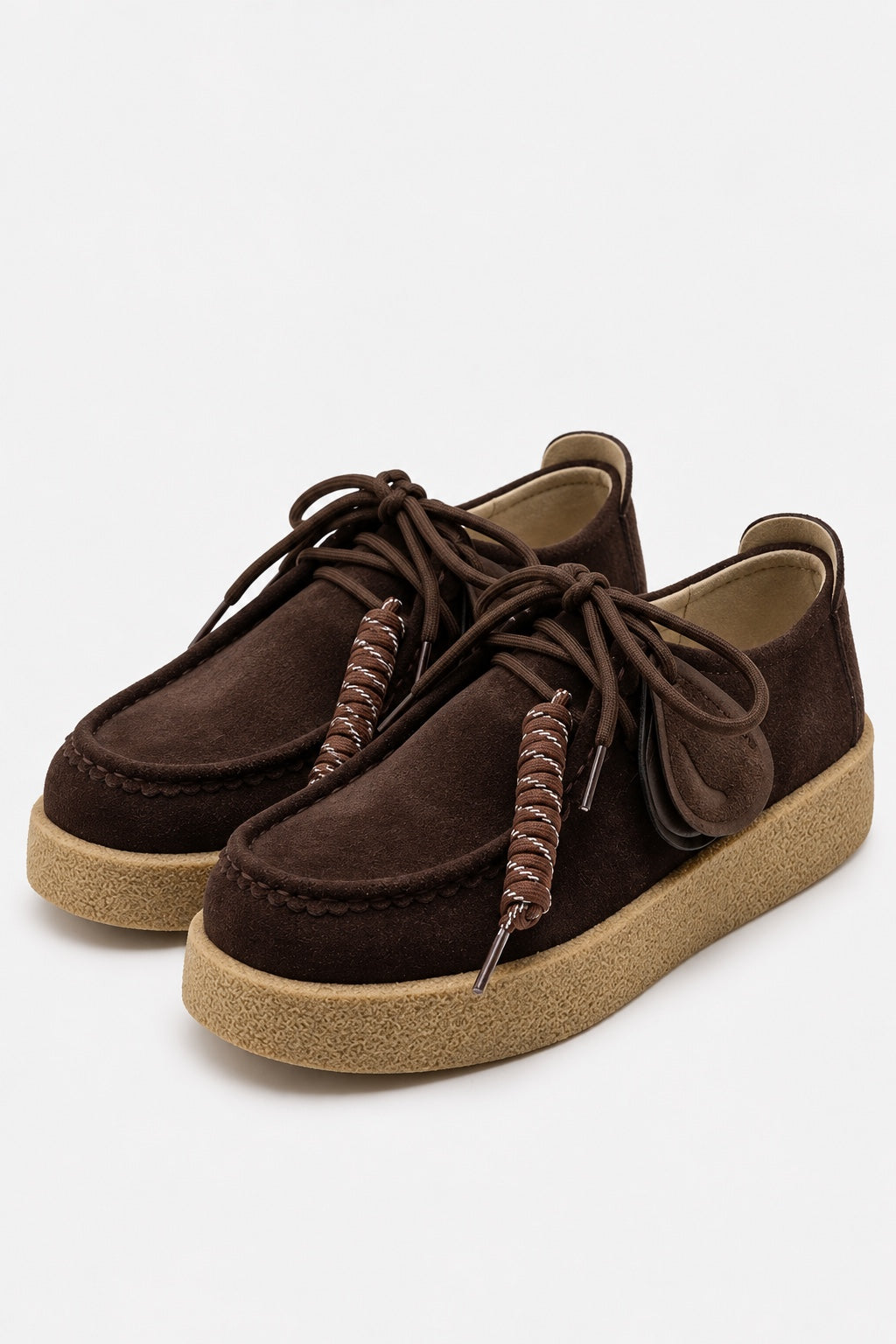 Mocassins à Lacets en Daim — Marron — produit