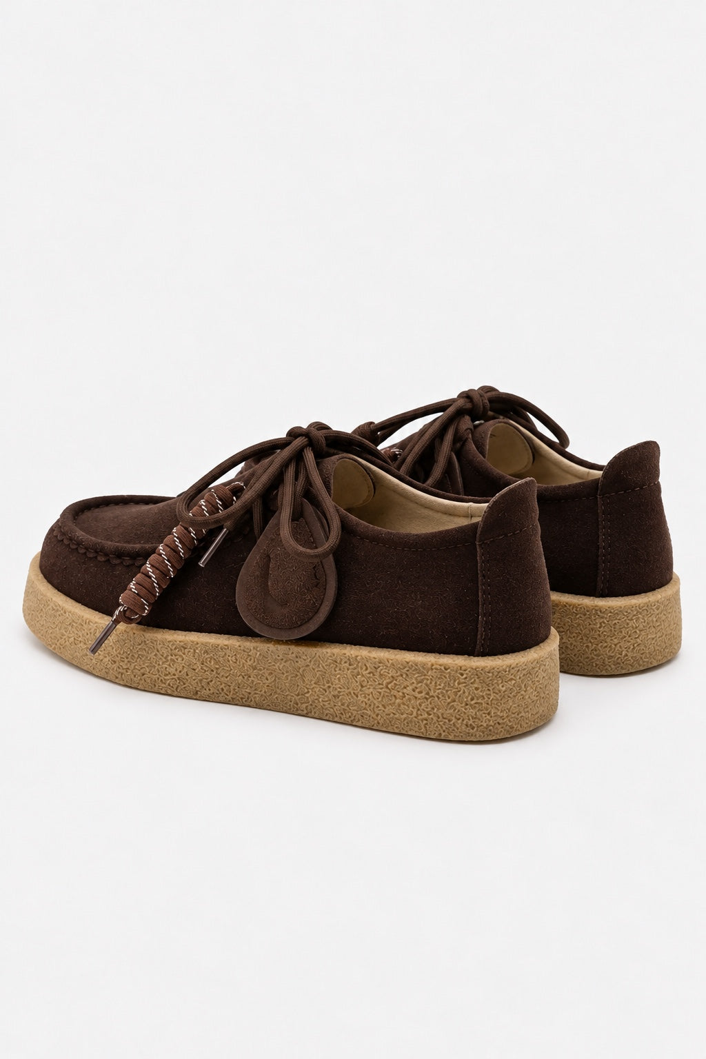 Mocassins à Lacets en Daim — Marron — produit dos