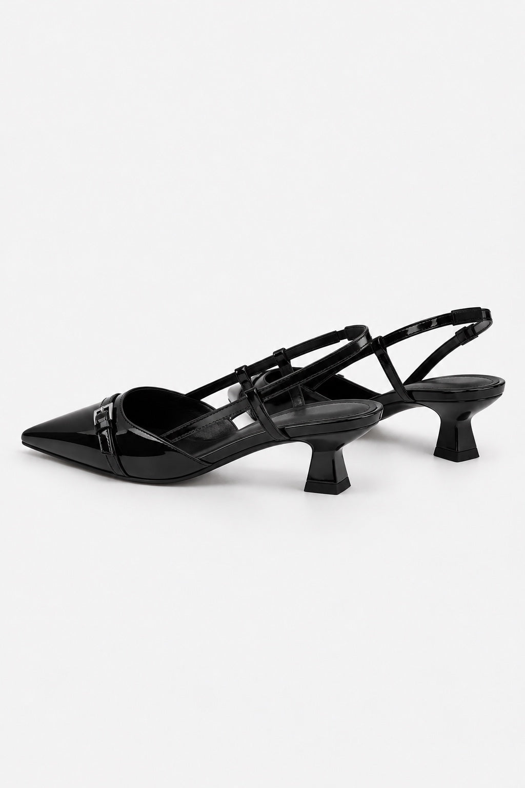 Slingbacks Vernies Bout Pointu — Noir — produit dos