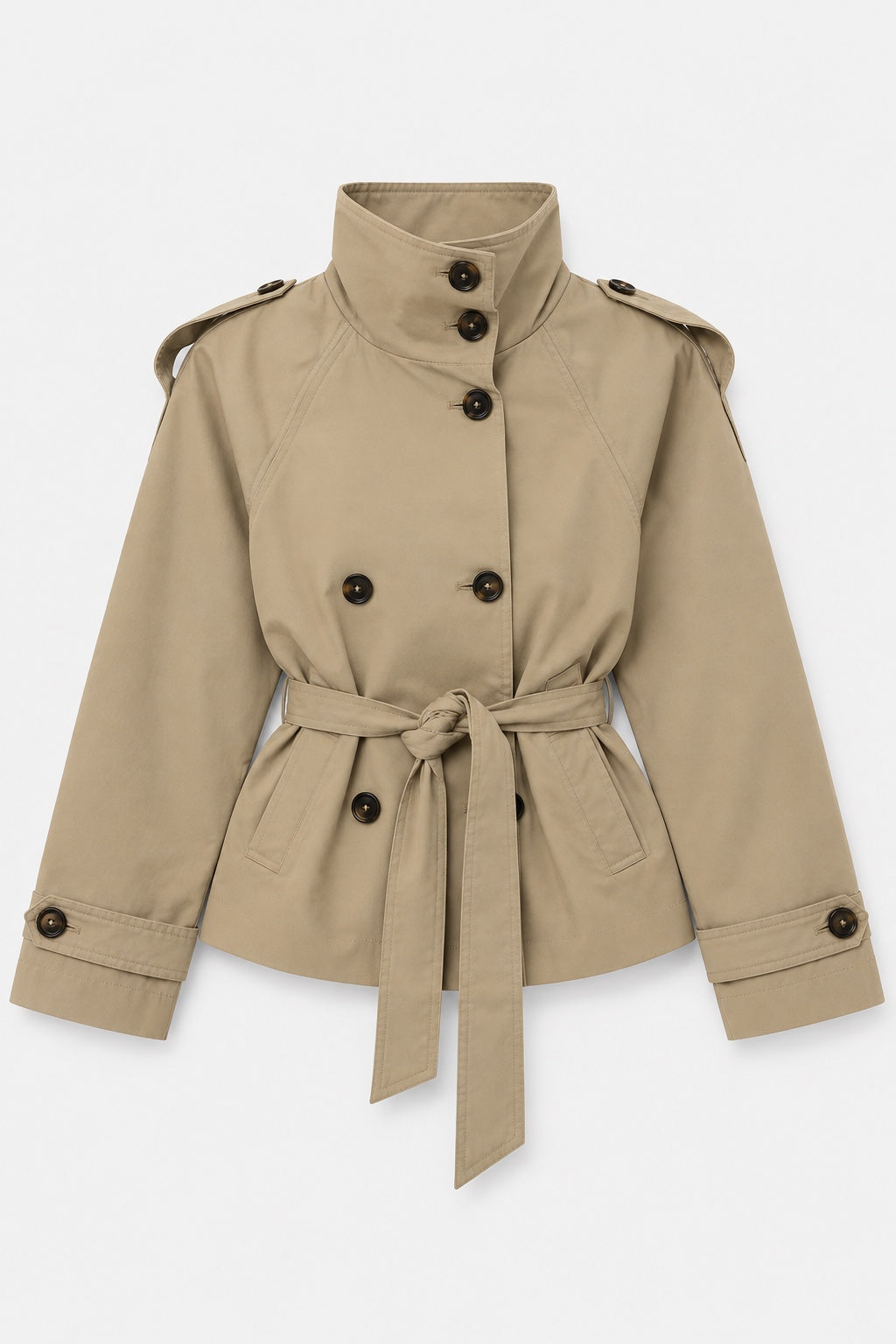 Trench Court Ceinturé — Beige — produit