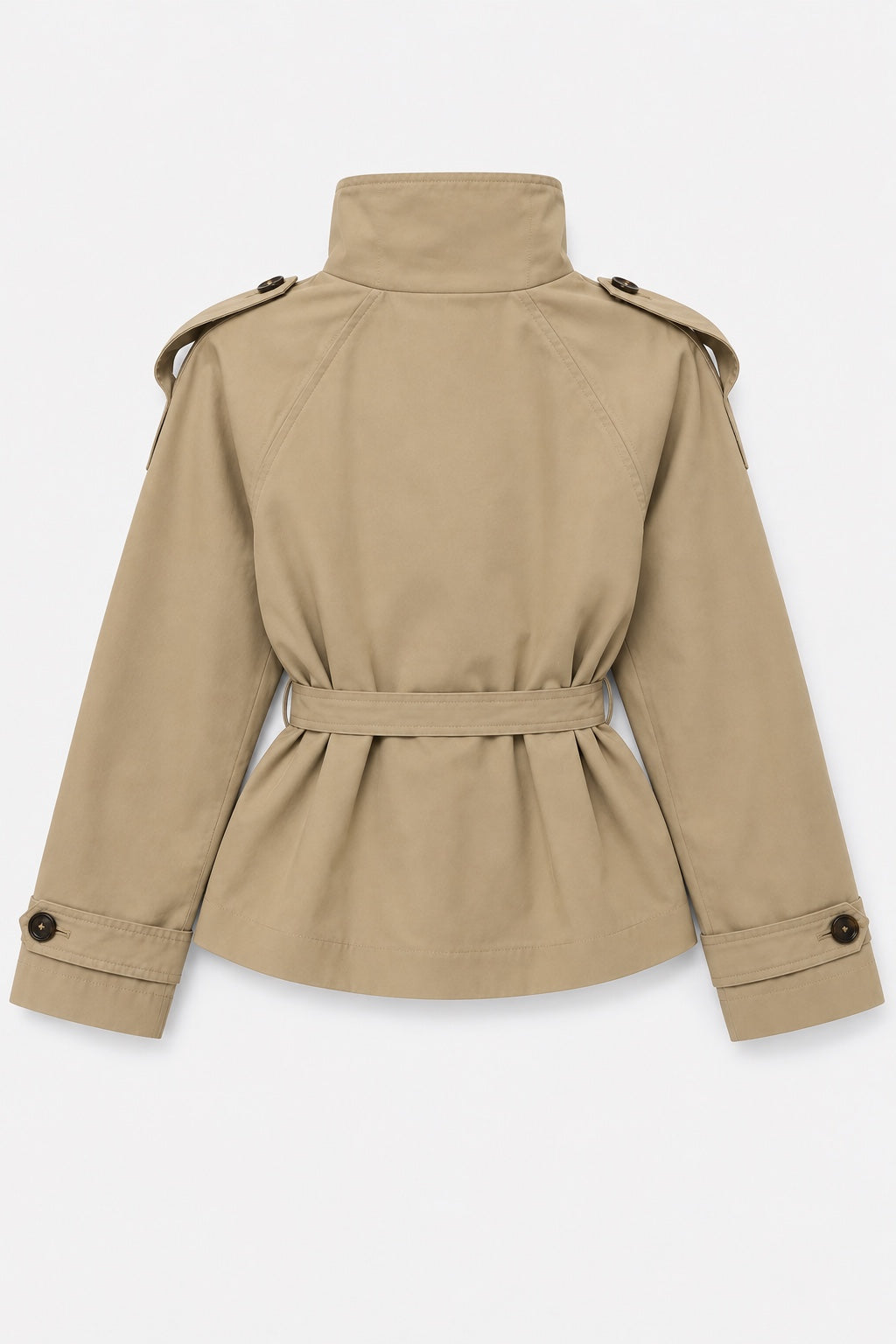 Trench Court Ceinturé — Beige — produit dos