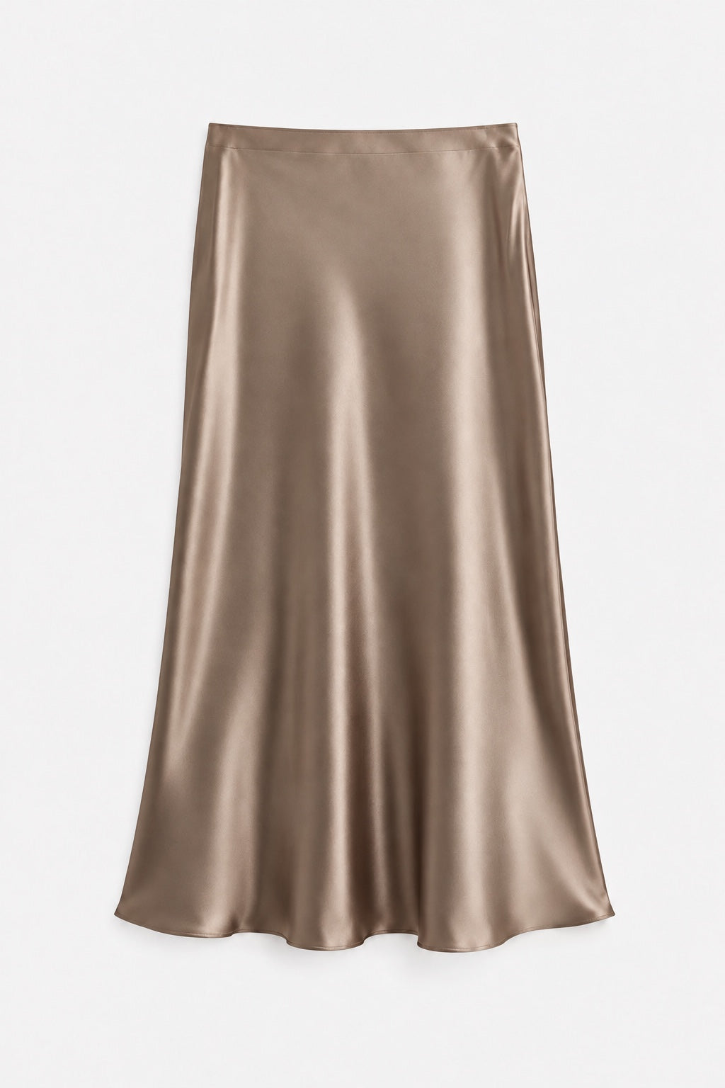 Jupe Midi Satinée — Taupe — produit