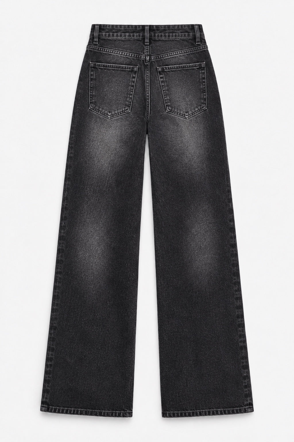 Jean Droit Taille Haute — Noir délavé — produit dos