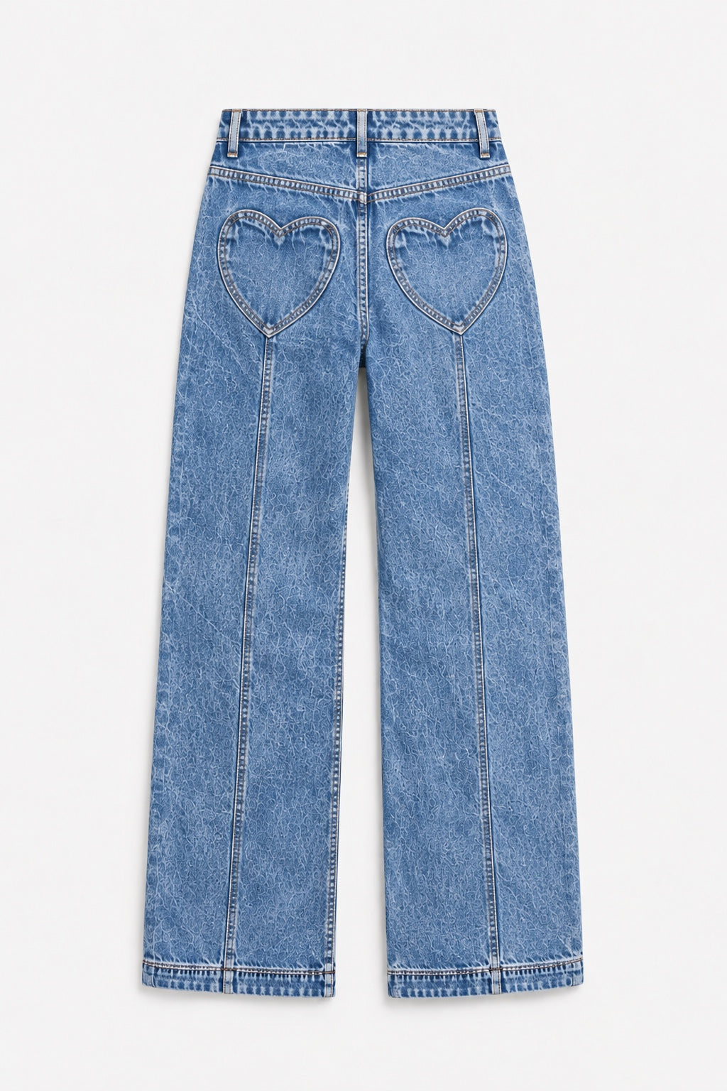 Jean Large Taille Haute Bleu Vintage — Bleu vintage — produit dos