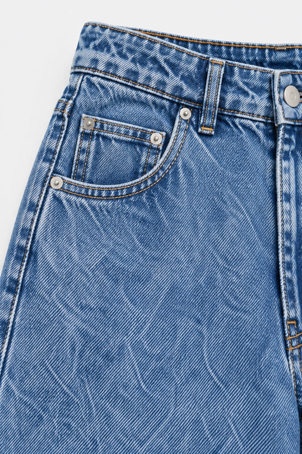 Jean Large Taille Haute Bleu Vintage — Bleu vintage — détail