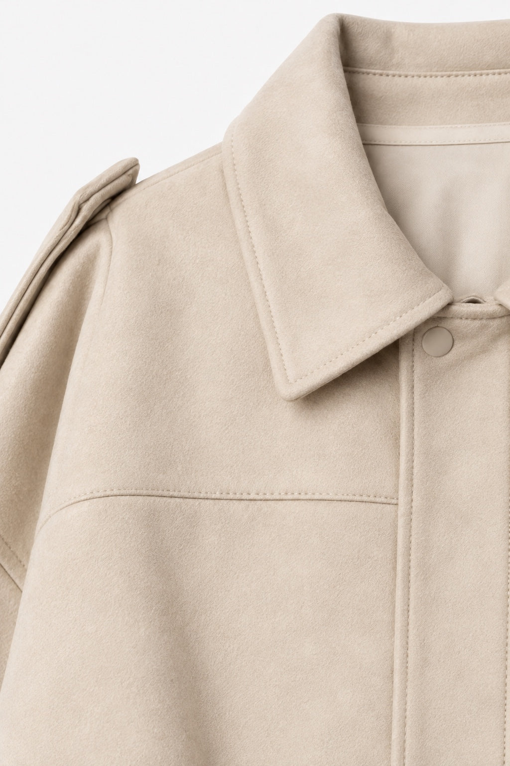 Bomber en Suédine — Beige — détail