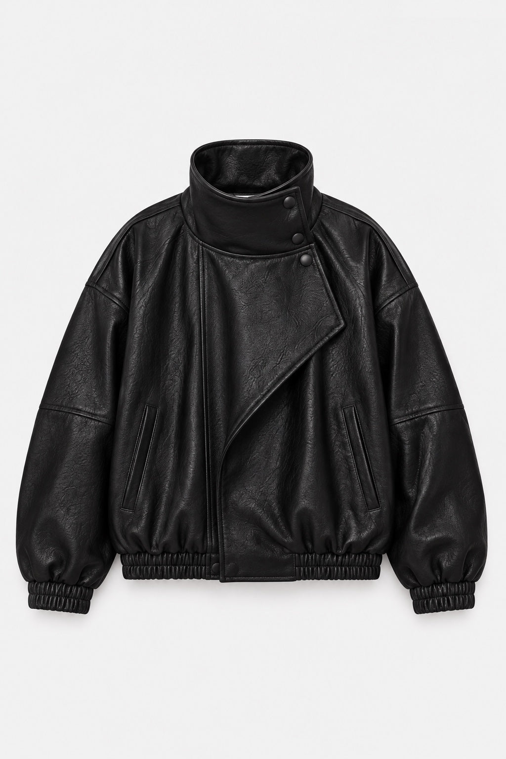 Blouson Aviateur Effet Cuir — Noir — produit
